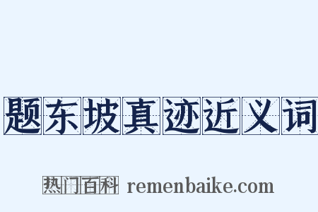 题东坡真迹近义词是什么意思的图片